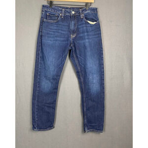 Bonobos Jeans Men Dark Wash Blue Stretch Slim Tapered Whiskers Casual Streetwear